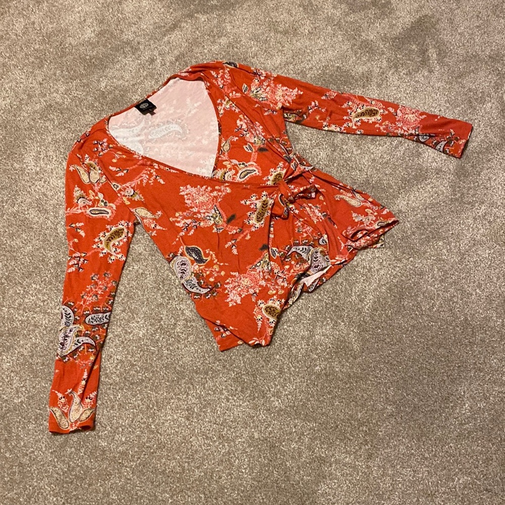 Bobeau cross cross tie shirt size xl women